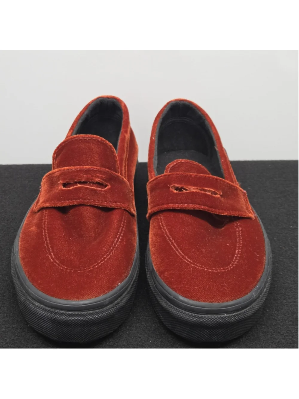 Vans Skate Style 53 Porto Red Velvet Loafer Slip On Womens 7.5 Mens 6.0